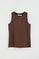 Chocolate sleeveless T-shirt with slim fit and Rigby Go embroidery