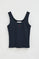 Navy-blue tank top with slim fit and Rigby Go embroidery