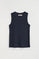 Navy-blue sleeveless ribbed T-shirt with Polo Club logo