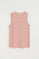 Pale-pink sleeveless ribbed T-shirt with Polo Club logo