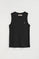 Black sleeveless ribbed T-shirt with slim fit and Rigby Go embroidery