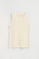 Nude sleeveless ribbed T-shirt with V-neck and Polo Club logo