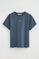 Denim-blue short-sleeve regular-fit T-shirt with Polo Club embroidery
