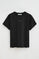 Black short-sleeve regular-fit T-shirt with Polo Club embroidery