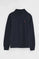 Navy-blue high-neck sweatshirt with zip and Rigby Go embroidery