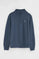 Denim-blue high-neck sweatshirt with zip and Rigby Go embroidery