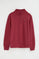 Burnt-red high-neck sweatshirt with zip and Rigby Go embroidery