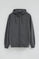 Stone-grey zipped hoodie with Rigby Go embroidered logo