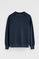 Navy-blue round-neck sweatshirt with Rigby Go embroidery