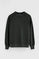 Black round-neck sweatshirt with Rigby Go embroidery