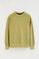 Leaf-green round-neck sweatshirt with Rigby Go embroidery