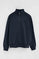 Navy-blue sweatshirt with zipped neck and Rigby Go embroidery