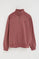 Wine-pink sweatshirt with zipped neck and Rigby Go embroidery