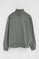 Asphalt-grey sweatshirt with zipped neck and Rigby Go embroidery