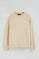 Beige round-neck sweatshirt with Polo Club patch