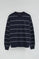 Navy-blue striped sweatshirt with Polo Club patch