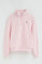 Pink sweatshirt with zipped neck and Rigby Go logo