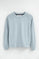Light-blue sweatshirt with raglan sleeves and Rigby Go embroidery