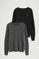Men’s 2-pack jumpers in black and dark grey marl with round neck and Rigby Go logo