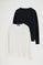 Men’s 2-pack cable-knit jumpers in navy blue and nude with Rigby Go logo