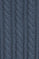 Denim-blue cable-knit jumper with V-neck and Polo Club logo