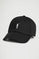 Black six-panel cap with Rigby Go logo