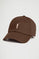 Chocolate six-panel cap with Rigby Go logo