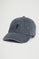 Navy-blue six-panel cap with washed effect and Rigby Go logo