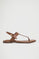 Brown strappy sandal Liora with metal detail