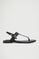 Black strappy sandal Liora with metal detail
