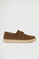 Brown leather boat shoe Oak with Polo Club logo