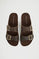 Brown leather bio sandal Keat with buckles and Polo Club logo