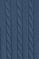 Denim-blue cable-knit wool-blend jumper with Rigby Go embroidery