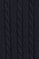 Navy-blue cable-knit wool-blend jumper with half zip and Rigby Go embroidery