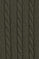 Army-green cable-knit wool-blend jumper with half zip and Rigby Go embroidery