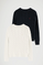 Women’s wool-blend cable-knit 2-pack jumpers in navy and nude Rigby Go