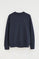 Navy-blue relaxed-fit sweatshirt with round neck and Rigby Go embroidery
