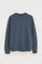 Denim-blue relaxed-fit sweatshirt with round neck and Rigby Go embroidery
