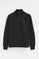 Black high-neck sweatshirt with half zip and Rigby Go embroidery