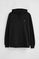 Black hoodie with pocket and Rigby Go embroidery