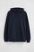 Navy-blue hoodie with pocket and Rigby Go embroidery