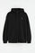 Black zip-up hoodie with Rigby Go embroidery