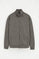 Asphalt-grey high-neck zip-up sweatshirt with Rigby Go embroidery