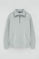 Blue-grey wide-fit sweatshirt with zipped neck and Rigby Go embroidery