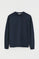 Navy-blue round-neck boxy-fit sweatshirt with Rigby Go embroidery