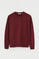 Maroon round-neck boxy-fit sweatshirt with Rigby Go embroidery