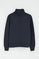 Navy-blue half-zip sweatshirt with Rigby Go embroidery