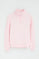 Pink half-zip sweatshirt with Rigby Go embroidery