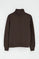 Dark-chocolate half-zip sweatshirt with Rigby Go embroidery