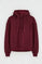 Maroon hoodie with zip and Rigby Go embroidery